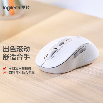 
                                        
                                                                                ロジクール（Logitech）M750 通用版鼠标 ワイヤレスブルーツゥース鼠标 对称鼠标 白色 带Logi Bolt USB接收器                